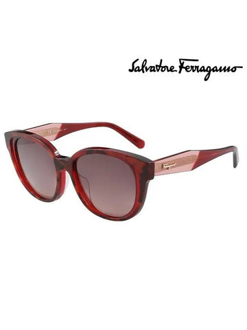 Round Sunglasses Red - SALVATORE FERRAGAMO - BALAAN 1