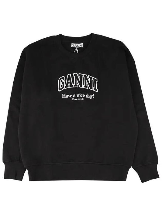 Logo Print Sweater Black - GANNI - BALAAN 2