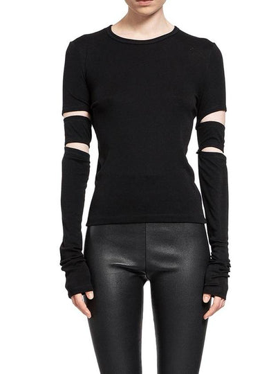 Slash Shrunken Long Sleeve T-Shirt Black - HELMUT LANG - BALAAN 2