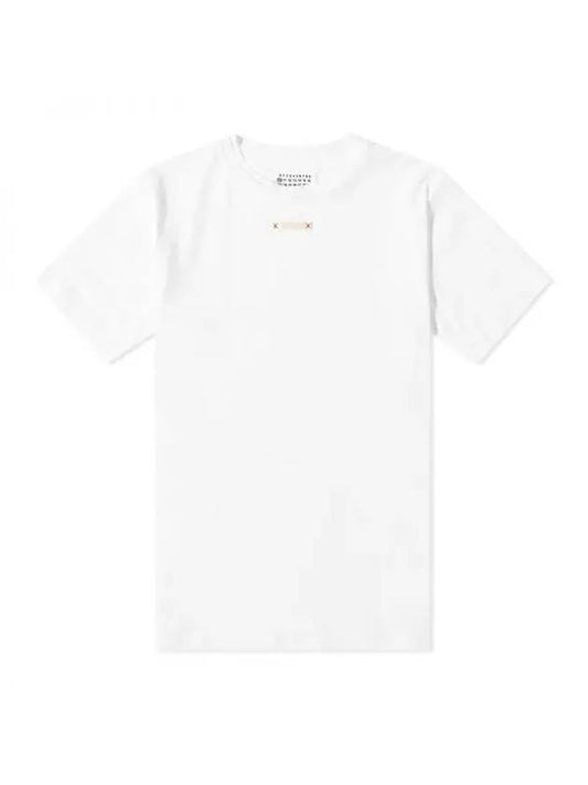 Signature Stitch Tape Logo Cotton Short Sleeve T-Shirt White - MAISON MARGIELA - BALAAN 2