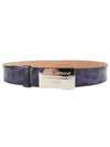 Enamel Buckle Glossy Leather Belt Purple - DOLCE&GABBANA - BALAAN 1