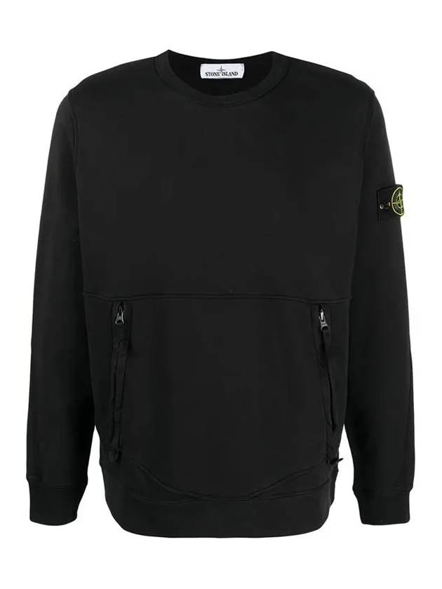 Wappen Side Zipper Pocket Sweatshirt Black - STONE ISLAND - BALAAN 3