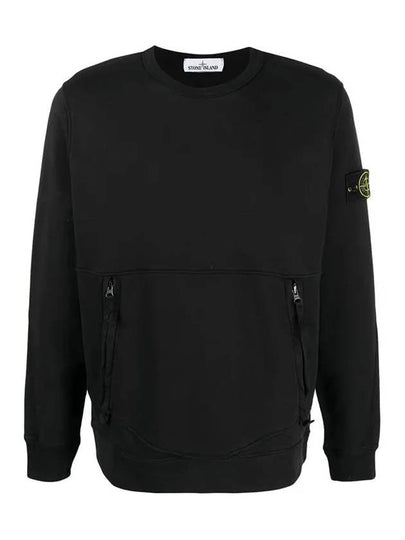 Wappen Side Zipper Pocket Sweatshirt Black - STONE ISLAND - BALAAN 2