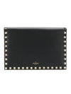 Rockstud Flap Clutch Bag Black - VALENTINO - BALAAN 1