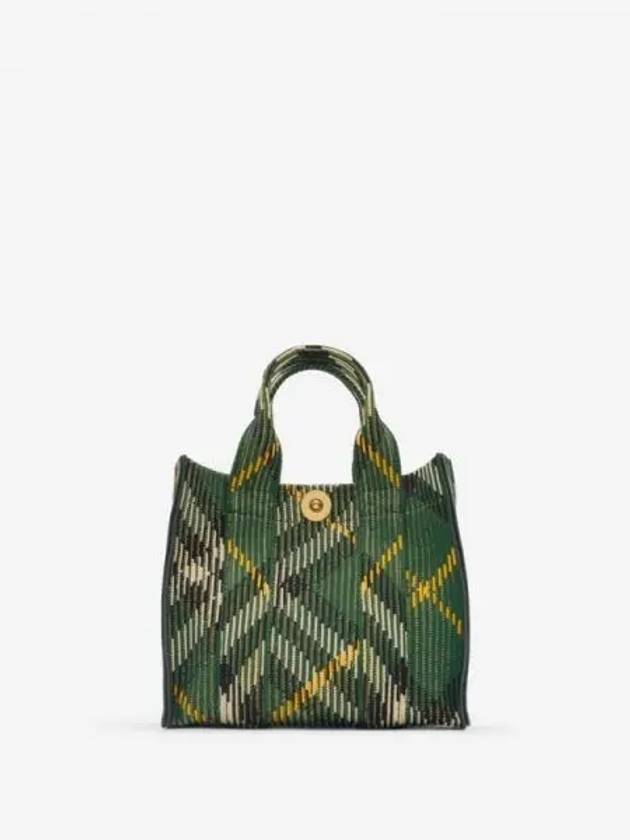 Check Knit Tote Bag Green - BURBERRY - BALAAN 2