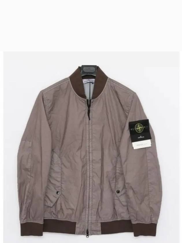 Men's Wappen Patch Zip-Up Bomber Jacket Grey Brown - STONE ISLAND - BALAAN 2