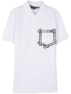 Men's Logo Tape Short Sleeve PK Shirt White - MOSCHINO - BALAAN.