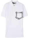 Logo Tape Cotton Polo Shirt White - MOSCHINO - BALAAN 5