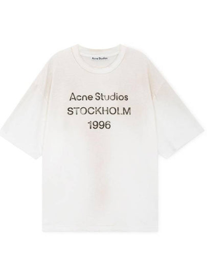 Logo Print Cotton Short Sleeve T-Shirt White - ACNE STUDIOS - BALAAN 2