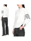 Milano Stitch Crewneck 4-Bar Cotton Crepe Knit Top White - THOM BROWNE - BALAAN 2