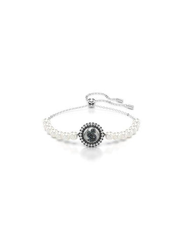 Swan Crystal Pearl Rhodium Plated Bracelet Grey - SWAROVSKI - BALAAN 1