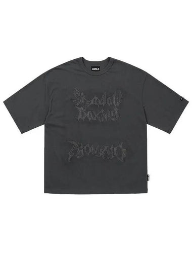 Shadow Boxing Applique T Shirt CHARCOAL - AJOBYAJO - BALAAN 1