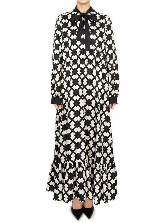 Women's Silk Long Dress Black - GUCCI - BALAAN 2