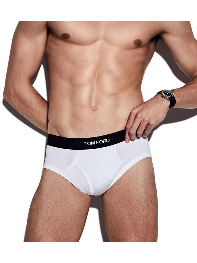 Men's Waist Logo Banding Briefs White - TOM FORD - BALAAN 7