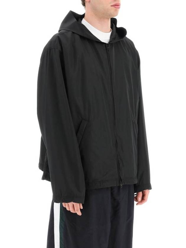 Logo Print Hooded Windbreaker Black - BALENCIAGA - BALAAN 3