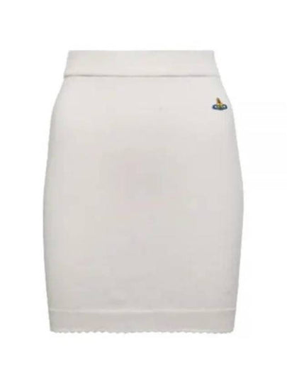 Bea Logo Knit Mini H-Line Skirt Cream - VIVIENNE WESTWOOD - BALAAN 2