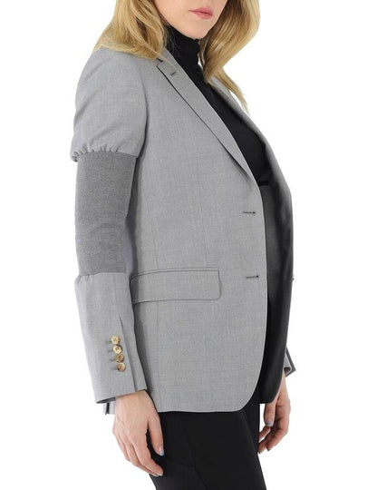 Burberry Ladies Ribbed-panel Single-breasted Wool Blazer Jacket, Brand Size 6 (US Size 4) - BURBERRY - BALAAN 2