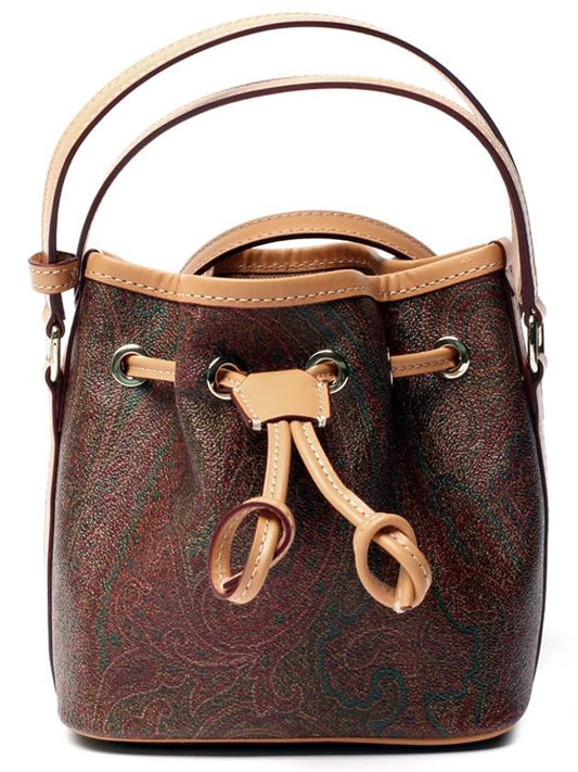 paisley strap mini bucket bag brown - ETRO - BALAAN.