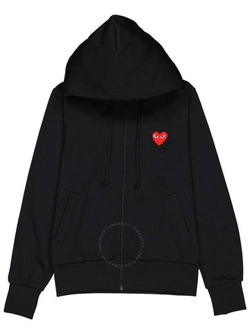 Comme Des Garcons Ladies Long-sleeve Embroidered Heart Logo Hoodie, Size X-Small - COMME DES GARCONS - BALAAN 1