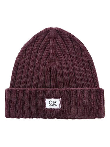 17CMAC120A 005509A 790 Logo Merino Wool Beanie - CP COMPANY - BALAAN 1