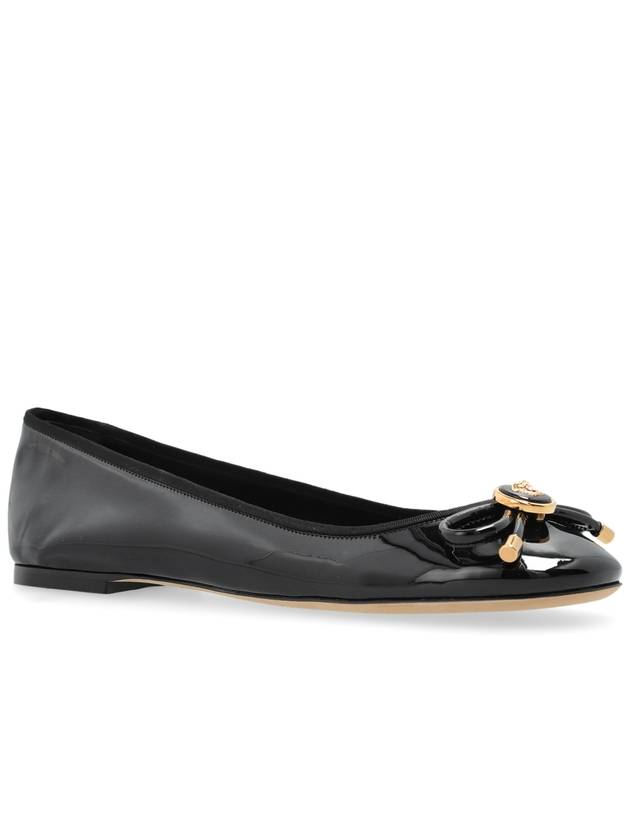 Versace Leather Ballet Flats, Women's, Black - VERSACE - BALAAN 4