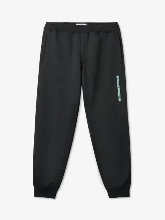 Organic Cotton Polyester Seaqual Yarn Fleece Track Pants Black - STONE ISLAND - BALAAN 2