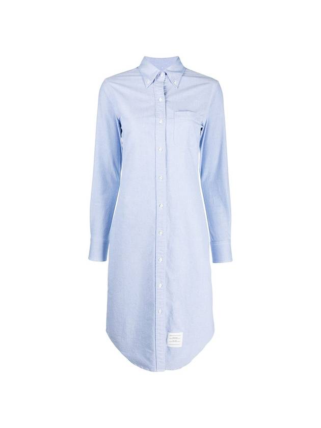 Women's Oxford Classic Shirt Midi Dress Light Blue - THOM BROWNE - BALAAN 1