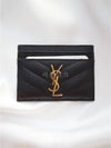 Gold Hardware Matelasse Caviar Leather Card Wallet Black - SAINT LAURENT - BALAAN 4