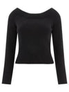 Off Shoulder Knit Top Black - ALEXANDER MCQUEEN - BALAAN 2