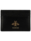 Leather Animalier Leather Card Case Wallet Black - GUCCI - BALAAN 6