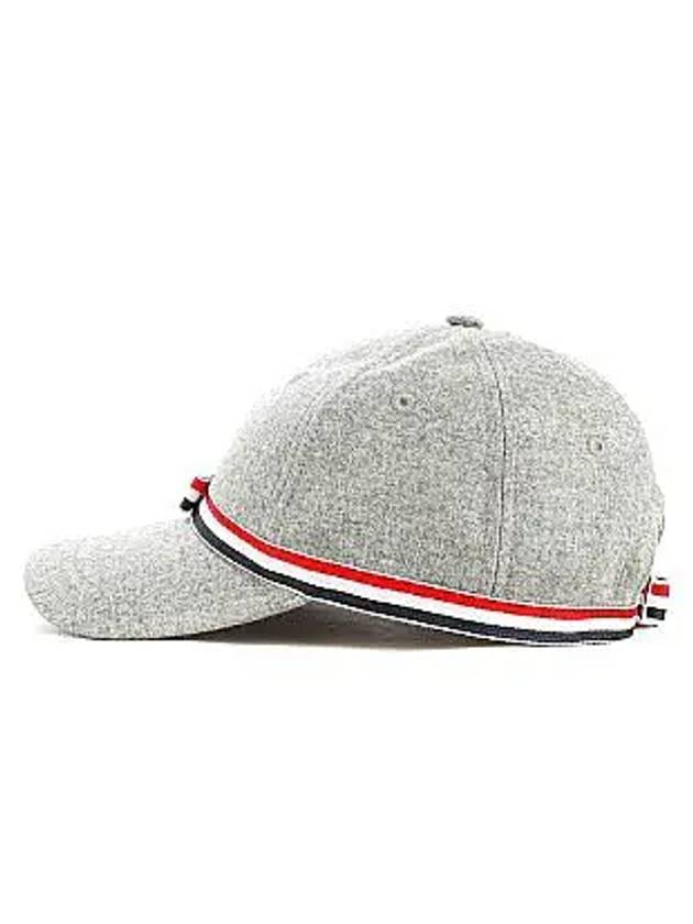 Bow Grosgrain Wool Flannel Ball Cap Light Grey - THOM BROWNE - BALAAN 4