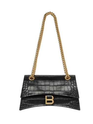 Crush Small Leather Shoulder Bag Black - BALENCIAGA - BALAAN 1