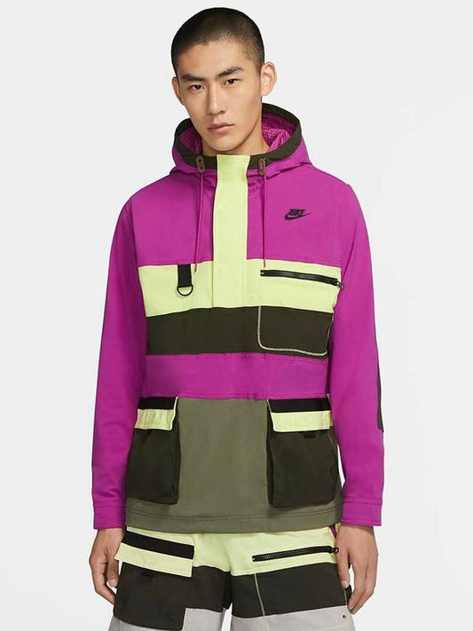 Hype Pocket Hood Drawstring Anorak Purple - NIKE - BALAAN 2