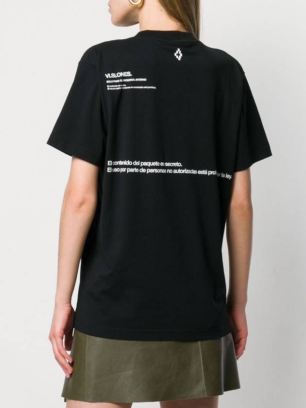 Floppy Disk Print Cotton Short Sleeve T-Shirt Black - MARCELO BURLON - BALAAN 4