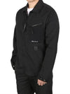 Flatt Nylon Logo Patch Zip Up Long Sleeve Shirt Black - CP COMPANY - BALAAN 2