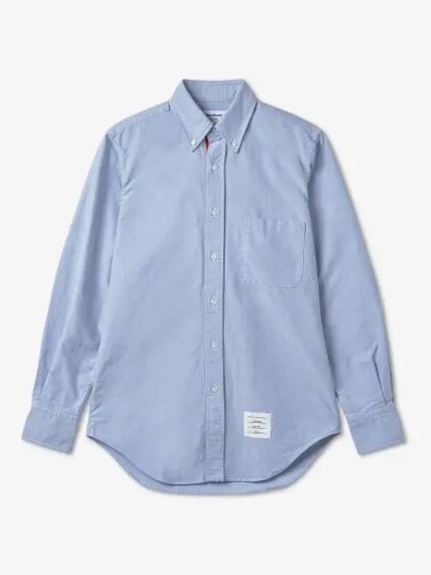 Oxford Grosgrain Placket Cotton Long Sleeve Shirt Light Blue - THOM BROWNE - BALAAN 2