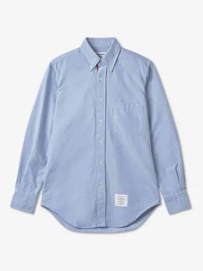 Oxford Grosgrain Placket Cotton Long Sleeve Shirt Light Blue - THOM BROWNE - BALAAN 2