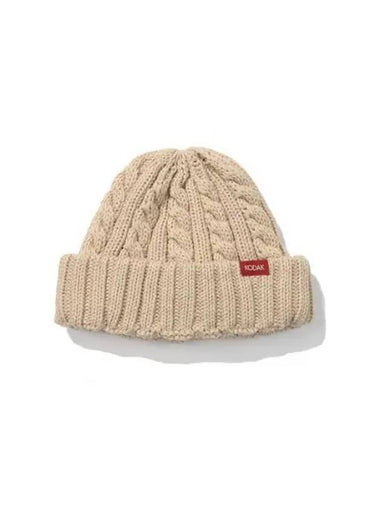 KODAK Apparel Twisted Short Beanie IVORY - KODO - BALAAN 1