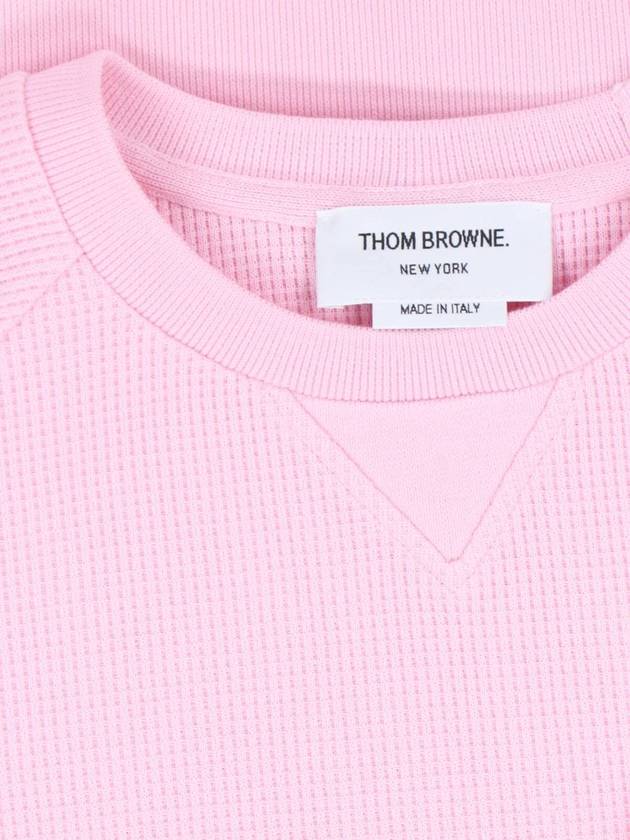 Waffle 4 Bar Armband Short Sleeve T-Shirt Pink - THOM BROWNE - BALAAN 4