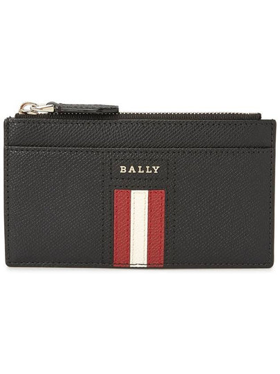 Logo Decorated Zip-up Card Wallet Black - BALLY - BALAAN 2