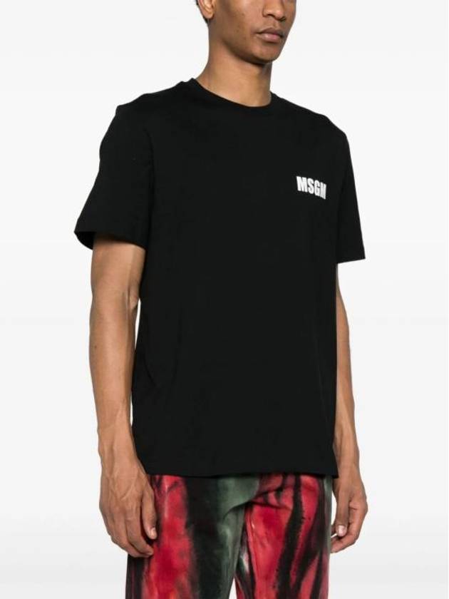 Logo Print Cotton Short Sleeve T-Shirt Black - MSGM - BALAAN 6