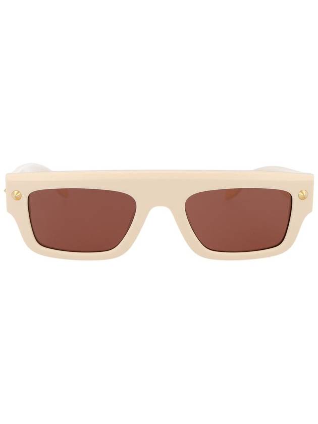 Sunglasses AM0427S 004 004 IVORY IVORY BROWN - ALEXANDER MCQUEEN - BALAAN 2