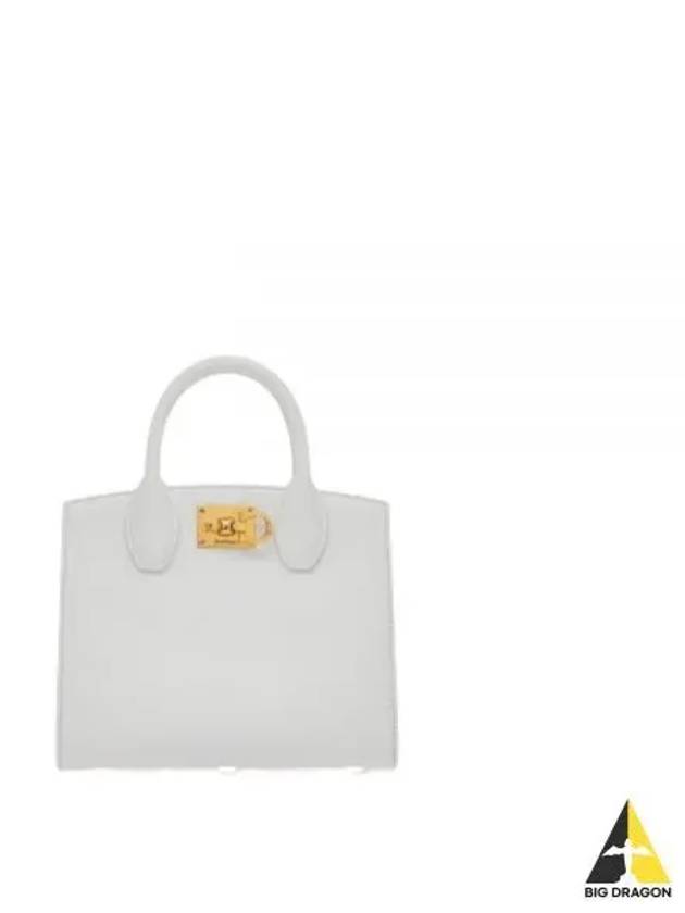 Gancini Studio Box Tote Bag White - SALVATORE FERRAGAMO - BALAAN 2