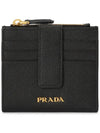 Moir? Saffiano Zipper Bicycle Wallet Black - PRADA - BALAAN.