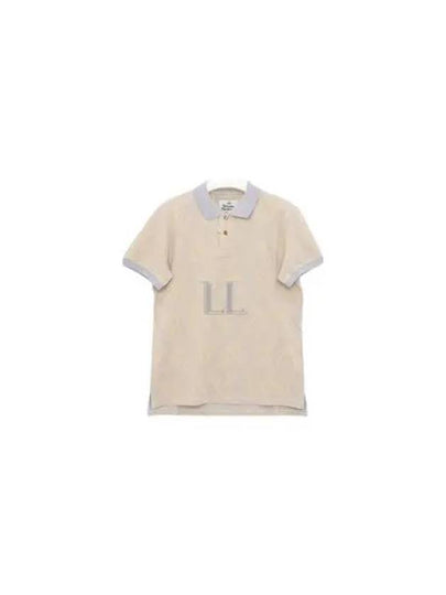 Men's Classic Striped Collar Short Sleeve Polo Shirt Beige - VIVIENNE WESTWOOD - BALAAN 2