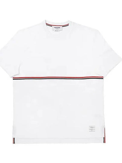 Midweight Jersey Short Sleeve T-Shirt White - THOM BROWNE - BALAAN 2