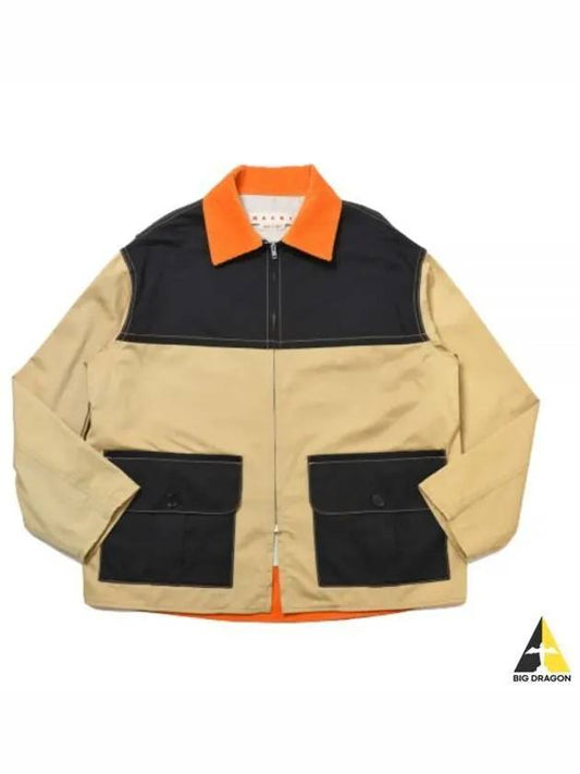 Color Block Cotton Jacket Multi JUMU0137QU UTC084 - MARNI - BALAAN 1