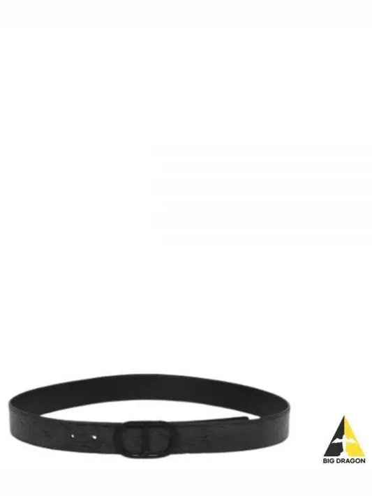 Men's Logo Leather Belt Black - DIOR - BALAAN 2