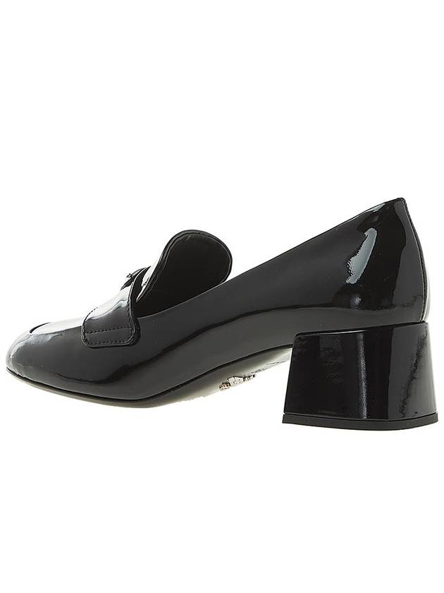 Enamel Metal Triangle Logo Loafers Black - PRADA - BALAAN 4