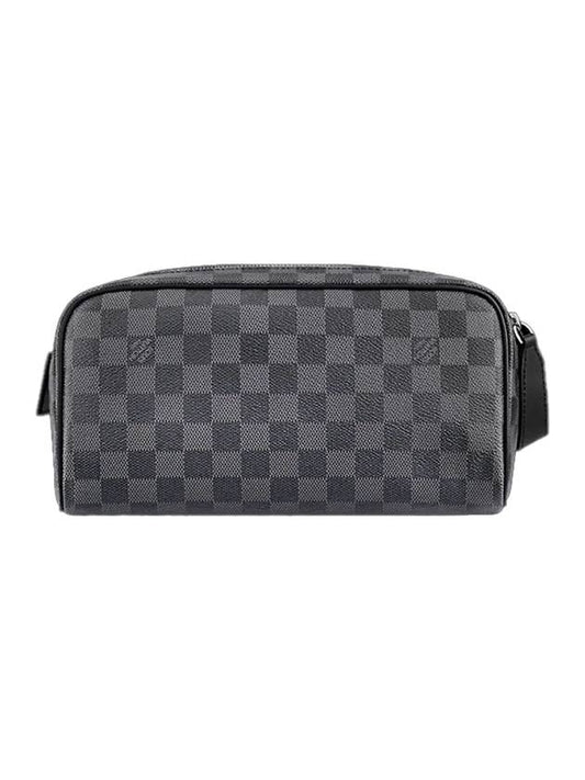 Dopp Kit Toilet Canvas Pouch Bag Grey - LOUIS VUITTON - BALAAN 1